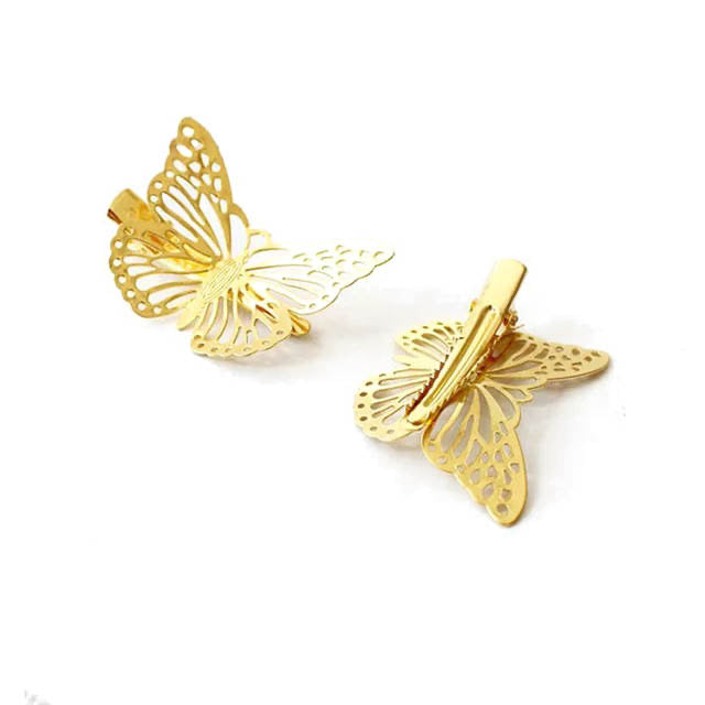 Golden Girl Butterfly Hair Clips