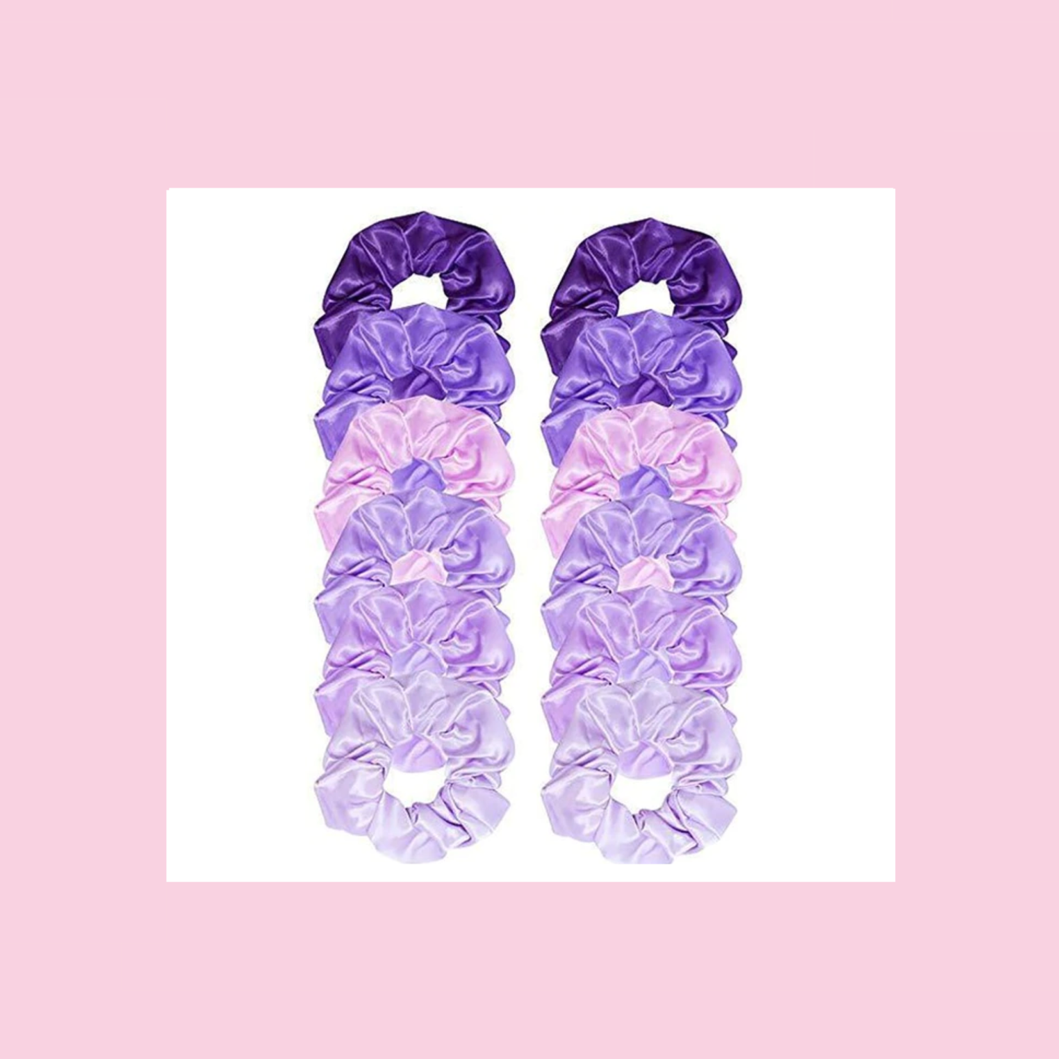 12 Pc Purple Baby Satin Scrunchies