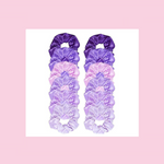 12 Pc Purple Baby Satin Scrunchies