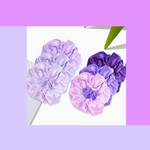 12 Pc Purple Baby Satin Scrunchies